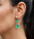 Verde Lab-Grown Emerald Drop Earrings | 14K Gold